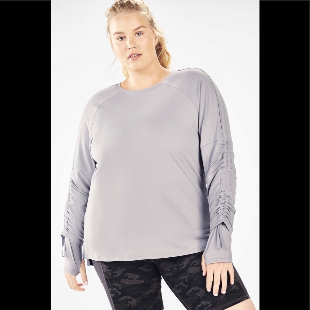 Fabletics Light Gray Cashel Adjustable L/S Top